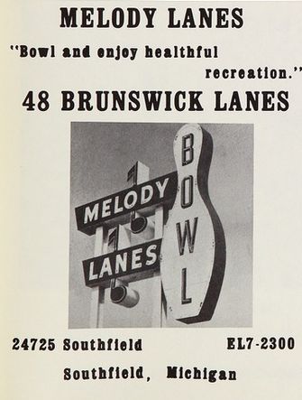 Melody Lanes - Southfield High School - Blue And Gray Yearbook Class Of 1967